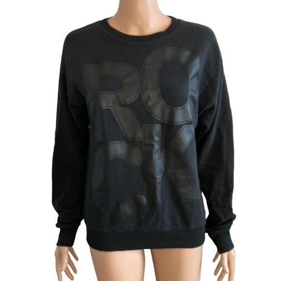 Hollister California Sweatshirt Womens Extra Small Small Black Rock Spellout - Picture 1 of 7
